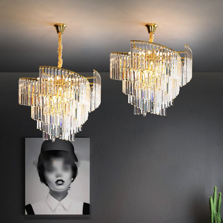 Contemporary Crystal Chandelier Light Fixtures Restaurant Hanging Chandelier