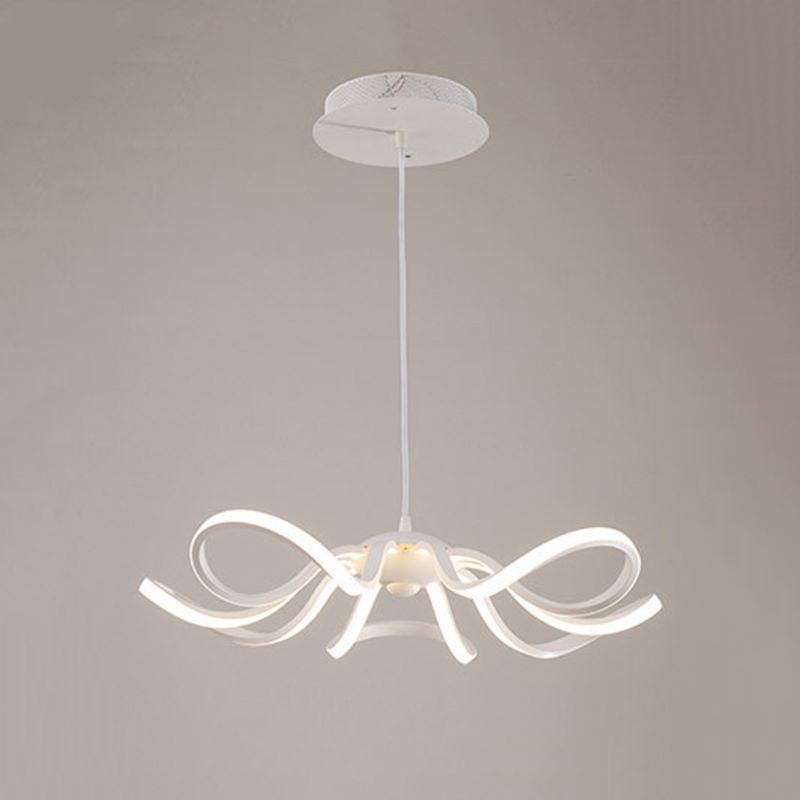 Modern Simple Flower Chandelier Lamp Aluminum LED Hanging Light for Dining Room