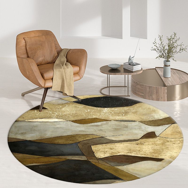 Grey Modern Rug Abstract Print Rug Washable Rug for Sitting Room