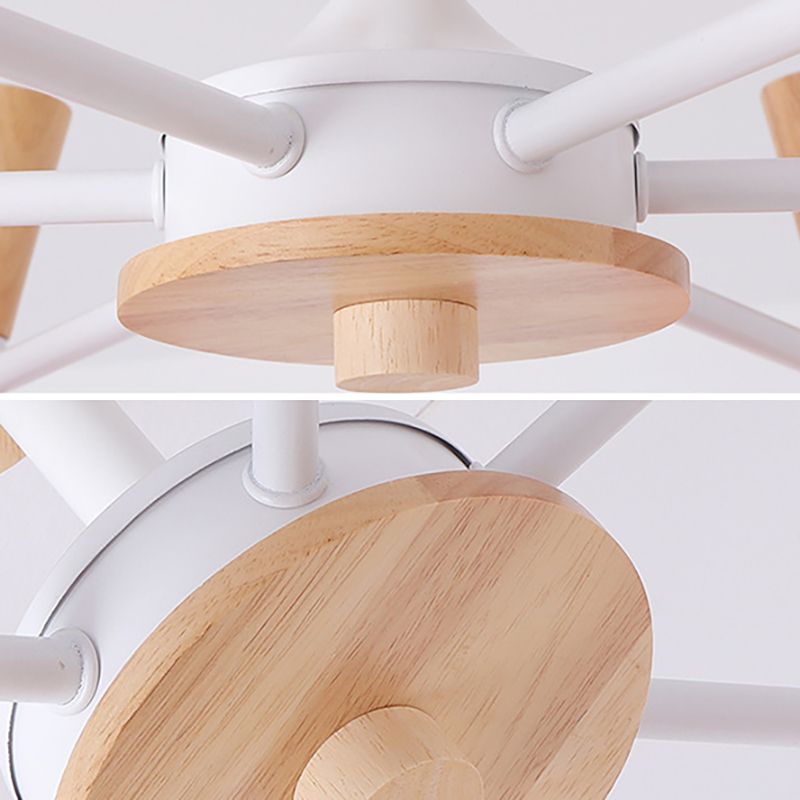6 lumières Plafond sphérique pendentif en métal macaron en métal en jaune pour le salon