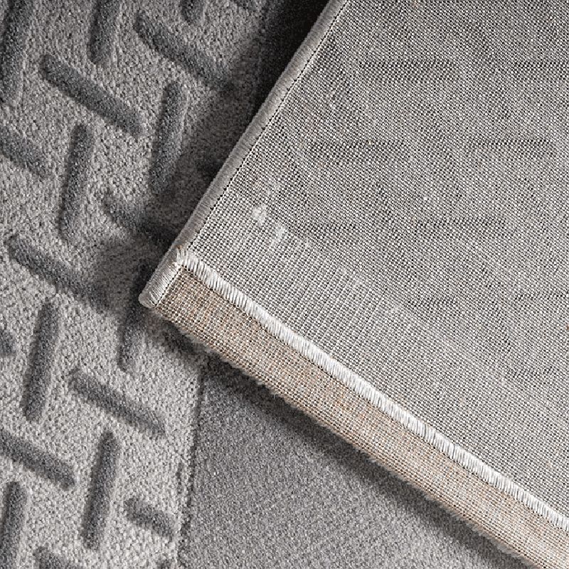 Grey Modern Area Rug Geometric Print Polyester Area Carpet Stain Resistant Rug for Home Decor
