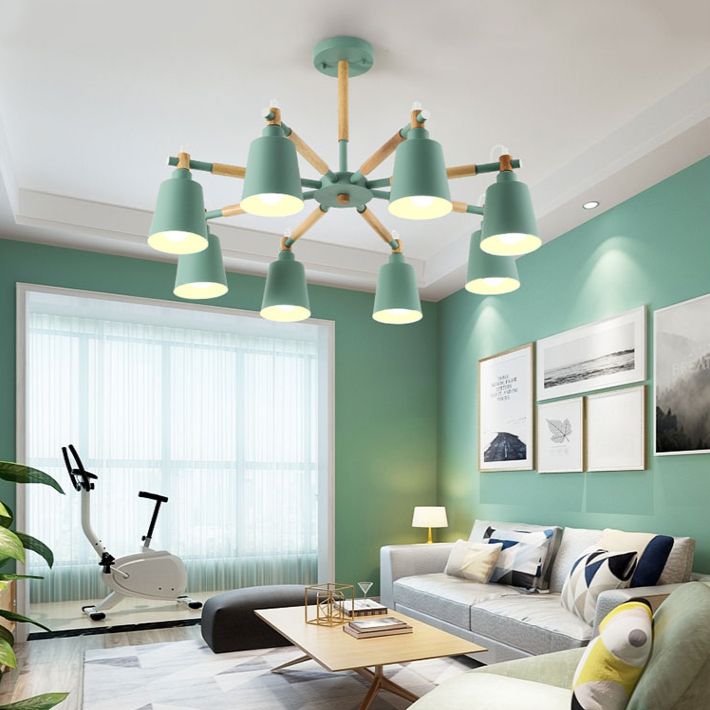 Sputnik Ceiling Hung Fixture Nordic-Style Metal Living Room Chandelier Lighting Fixture