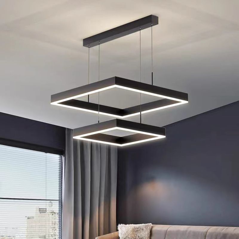 Moderno minimalismo a ciondolo a pendente a pendente chandelier kit di luce sospesa in metallo per soggiorno