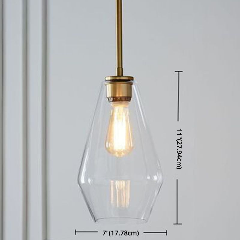 1 Light Pendant Light Modern Minimalist Glass Shade Dining Room Hanging Lamp