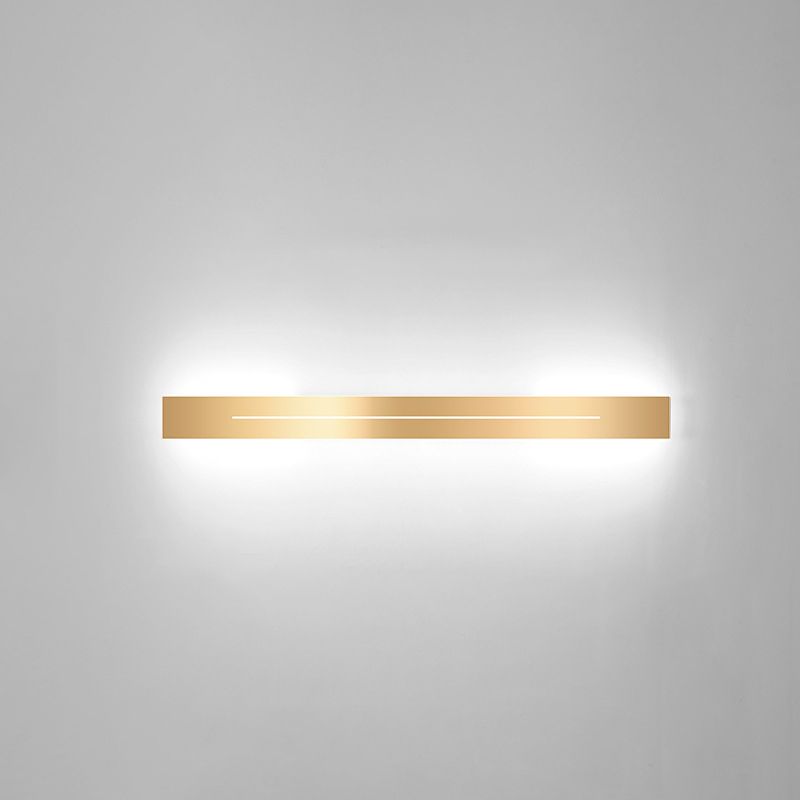 Metal Linear Shape Wall Mount Lighting Modern 1 Light Wall Mounted Light Fixture in Gold