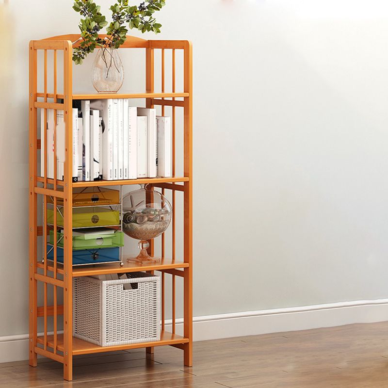Modern Bamboo Floor Shelf Bookcase Open Etagere Bookshelf for Study Room