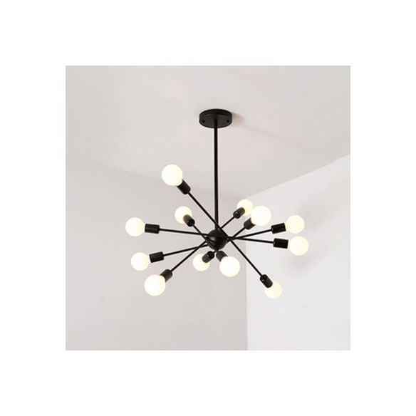 Lampadario a bulbo lampadario a sospensione in metallo vintage lampadario a sospensione in nero