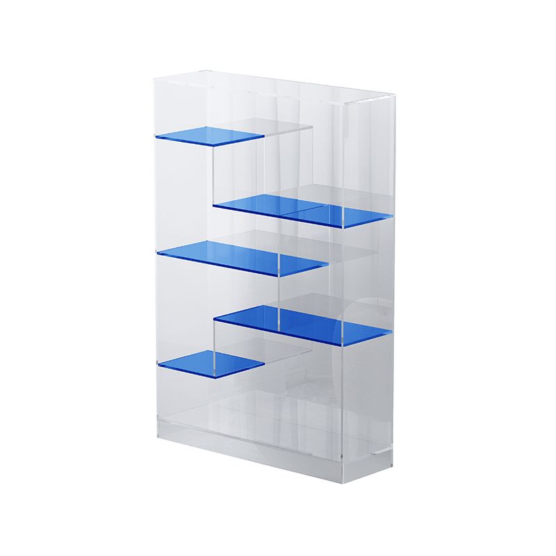 Contemporary Closed Back Bookshelf Standard Acrylic Bookcase with Shelves