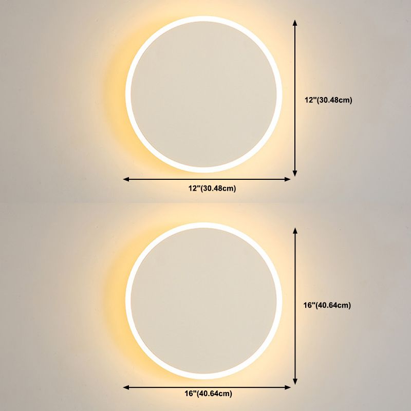 Modern Style Circle Shape Wall Sconce Metal 1 Light Sconce Lighting for Living Room