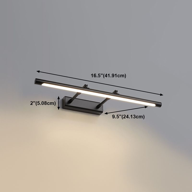 Lineaire vorm Modern ijdelheid licht metaal 1 lichte led spiegel licht voor badkamer in zwart