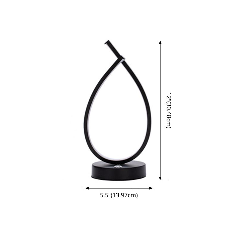 Minimalist Teardrop Shaped Table Lamp Aluminum Living Room LED Night Light