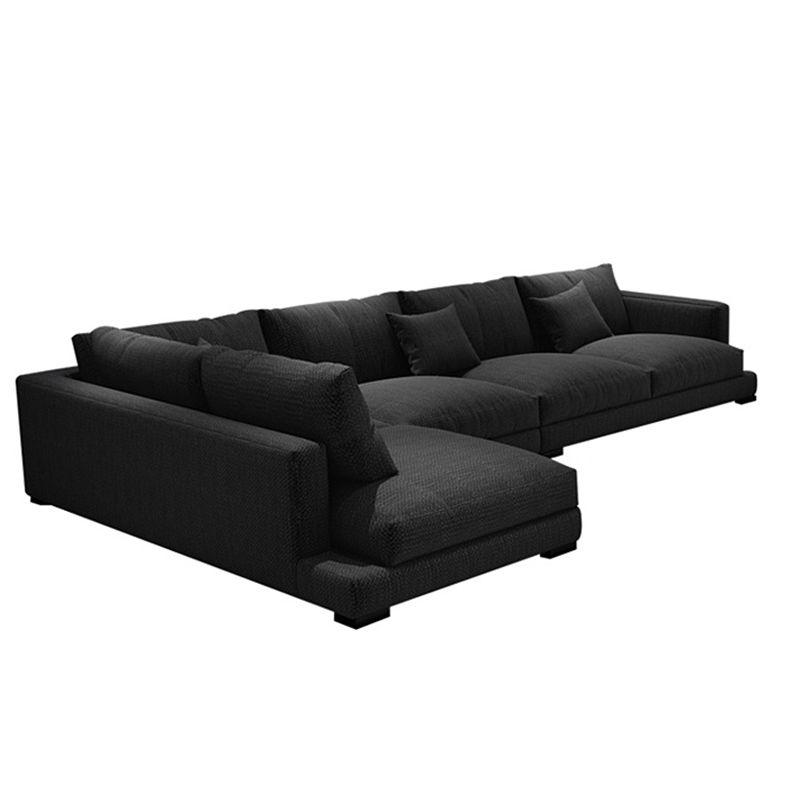 23.6"High Square Arm  Sectional Contemporary Sofa and Chaise for Living Room