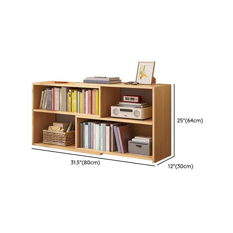 Contemporary Solid Wood Cubby Storage Bookcase Open Back Bookcase