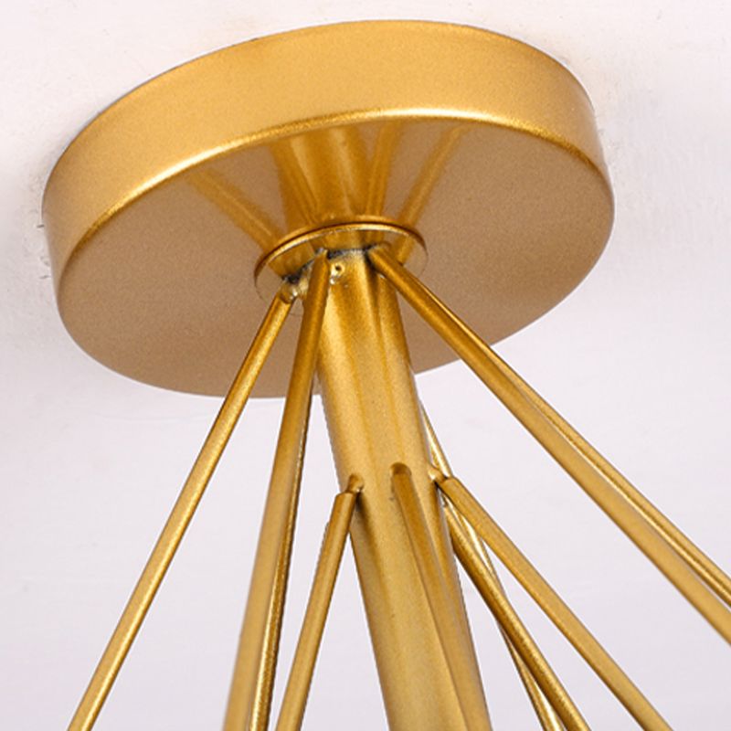 Metal Geometric Shape Flush Mount Light Industrial 1 Light Flush Mount Ceiling Fixture