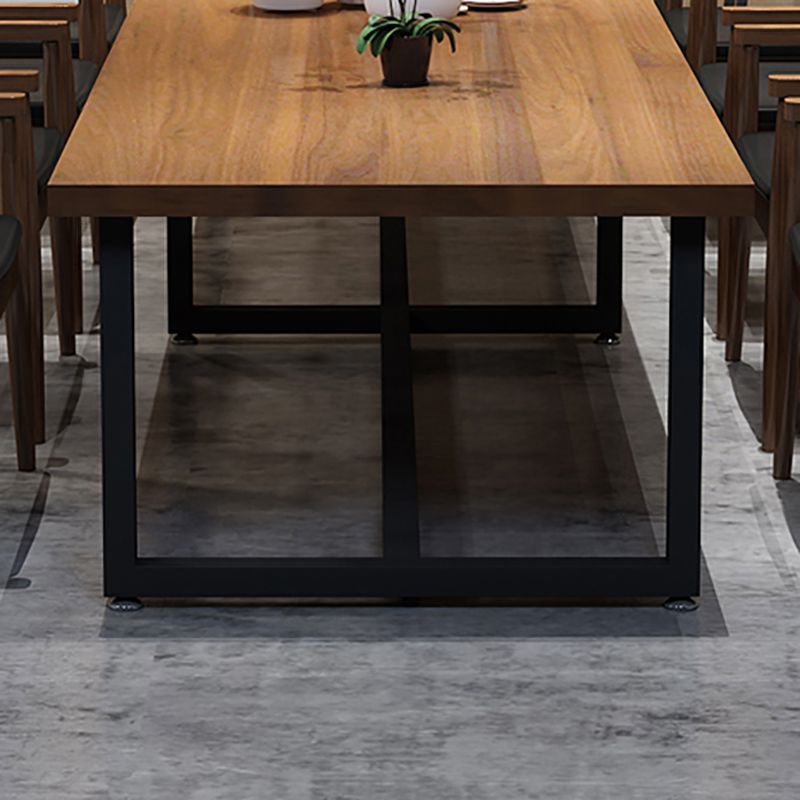 Industrial Solid Wood Table for Restaurant Dining Table with Trestle Base