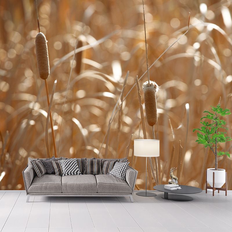 Reed Plant Mural Decal for Sleeping Room Customized Wall Covering, Waterproofing