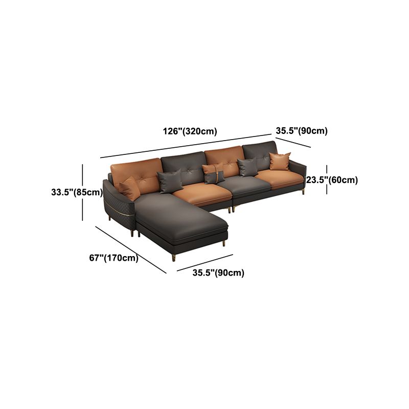 33.46" Tall Faux Leather Sofa Stain Resistant Square Arm Sofa