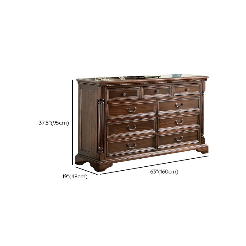 Contemporary Horizontal Double Dresser Wood Storage Chest for Bedroom
