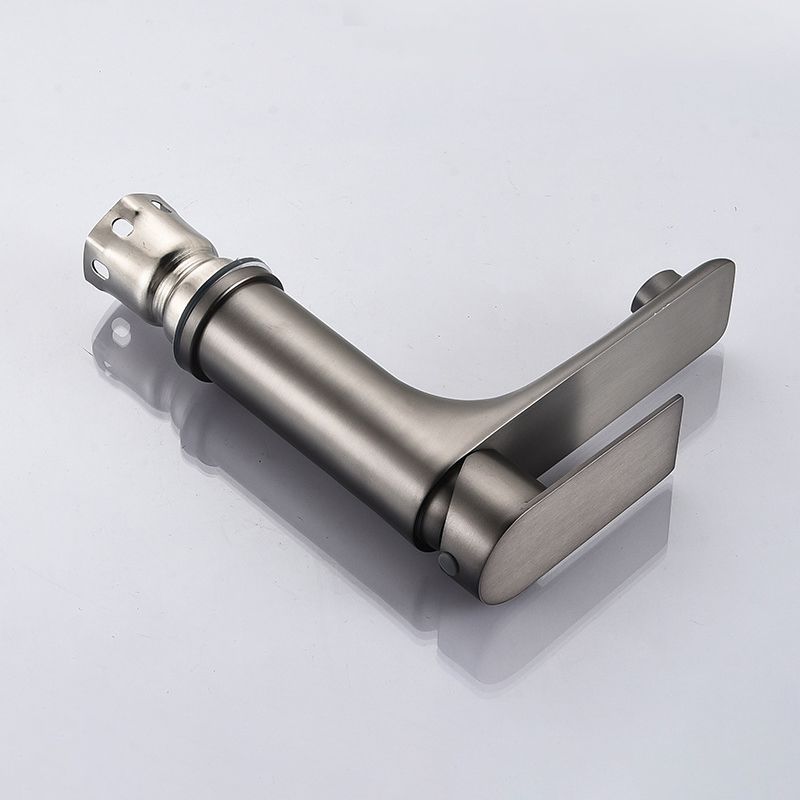 Stainless Steel Bathroom Lavatory Faucet 1 Handle Hot and Cold Basin Faucet with Hoses