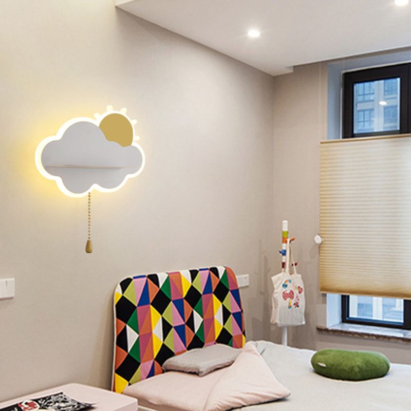 Metal Cloud Wall Sconce Lighting Minimalist Style LED Sconce Light Fixture for Bedroom