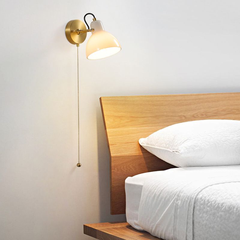 Modern Single Brass/Brown Wall Mounted Sconce Glass Wall Light for Foyer