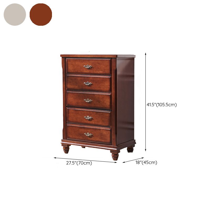 Traditional Storage Chest Solid Wood Dresser with 3/4/5 Drawers