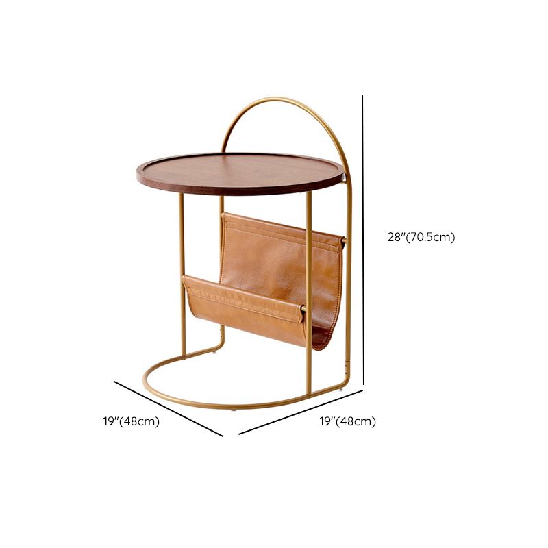 Natural Tray Top Corner Table Solid Wood Side Table with Storage