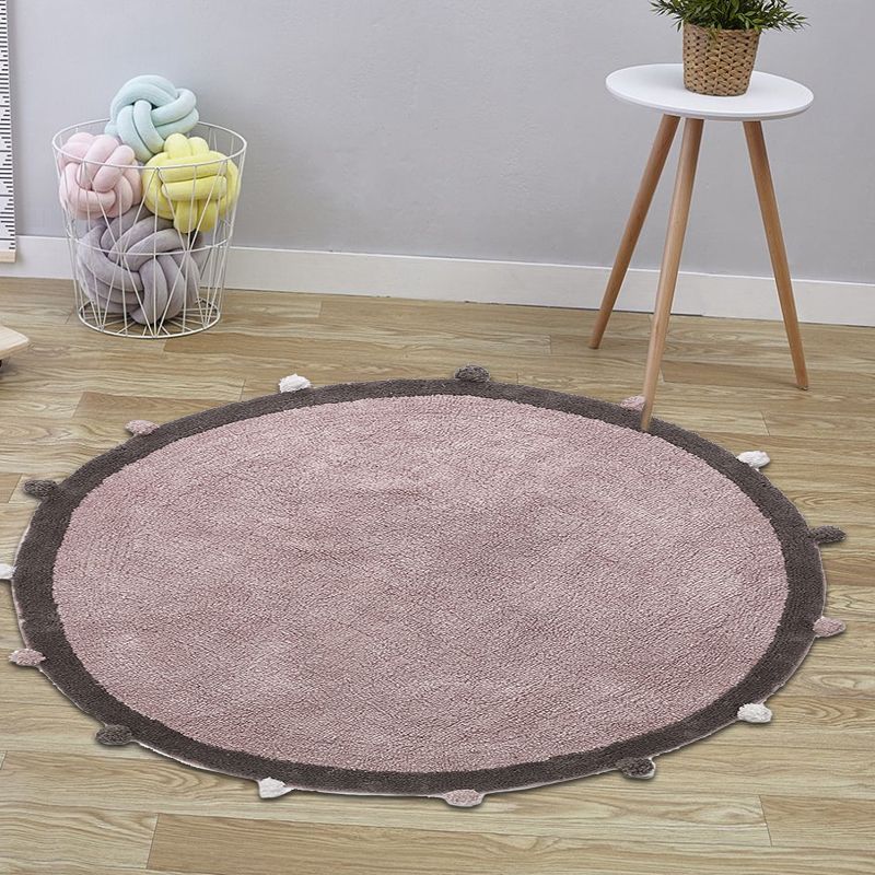 Casual Wohnzimmer Teppich im grauen und rosa einfachen Teppich Polyester Maschinenwaschbar Anti-Schlupf-Fläche Teppich