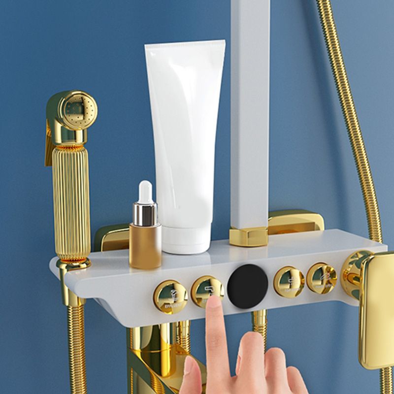 Slide Bar Shower System Adjustable Spray Pattern Shower Head Combo