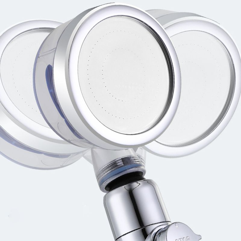 Silver Handheld Shower Head with Katalyst Adjustable Shower Heads