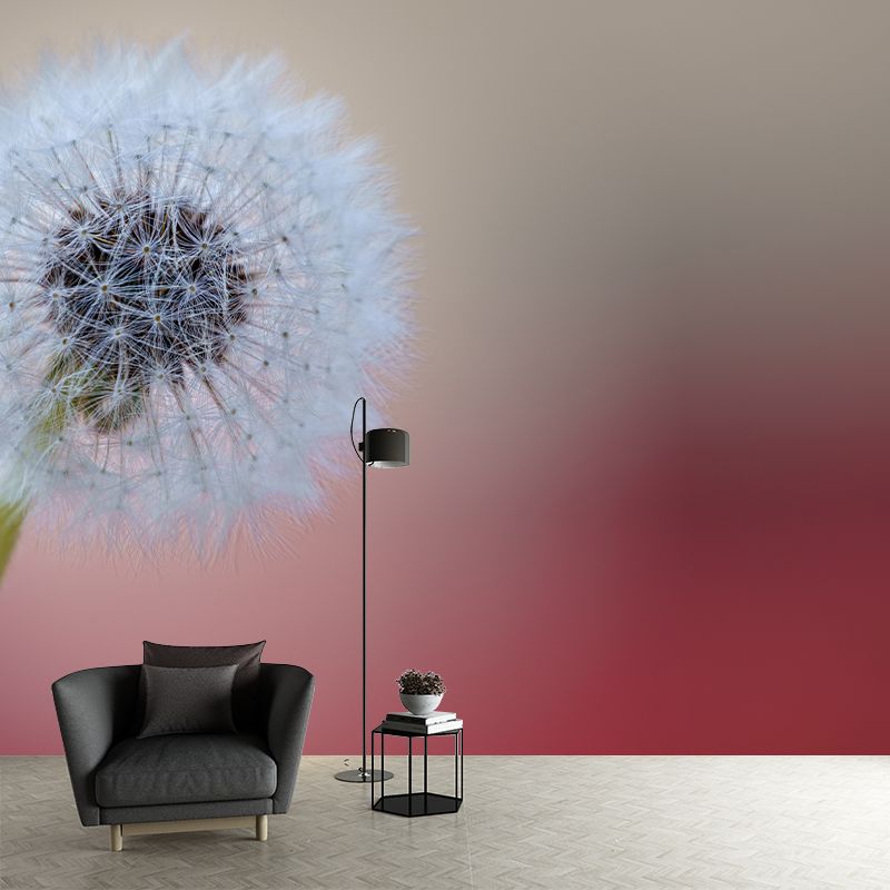 Dandelion Seeds Wall Mural Decal Moisture Resistant Home Decor in Light Color