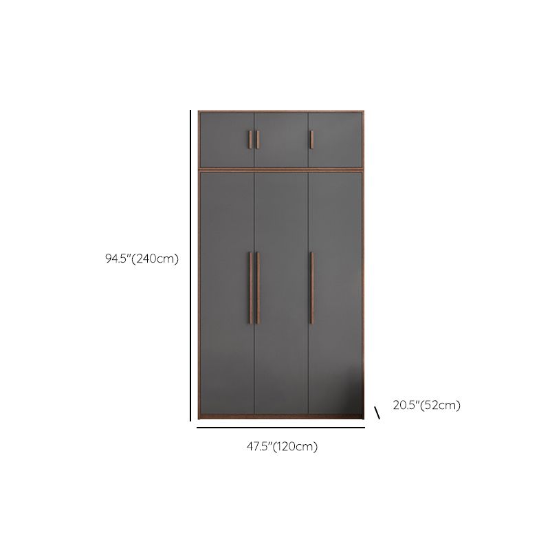Hinged Wardrobe Cabinet Contemporary Wardrobe Closet with Garment Rod