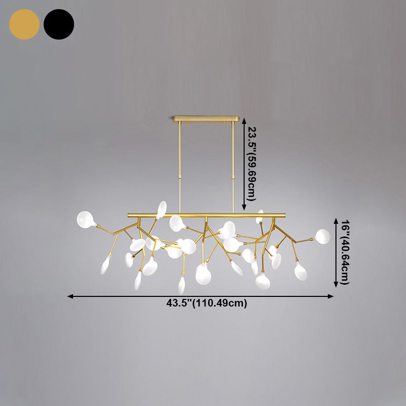 Firewcord Shape Island Lights Modern Style Acrylic Metal Chandelier Lights For Dining Room