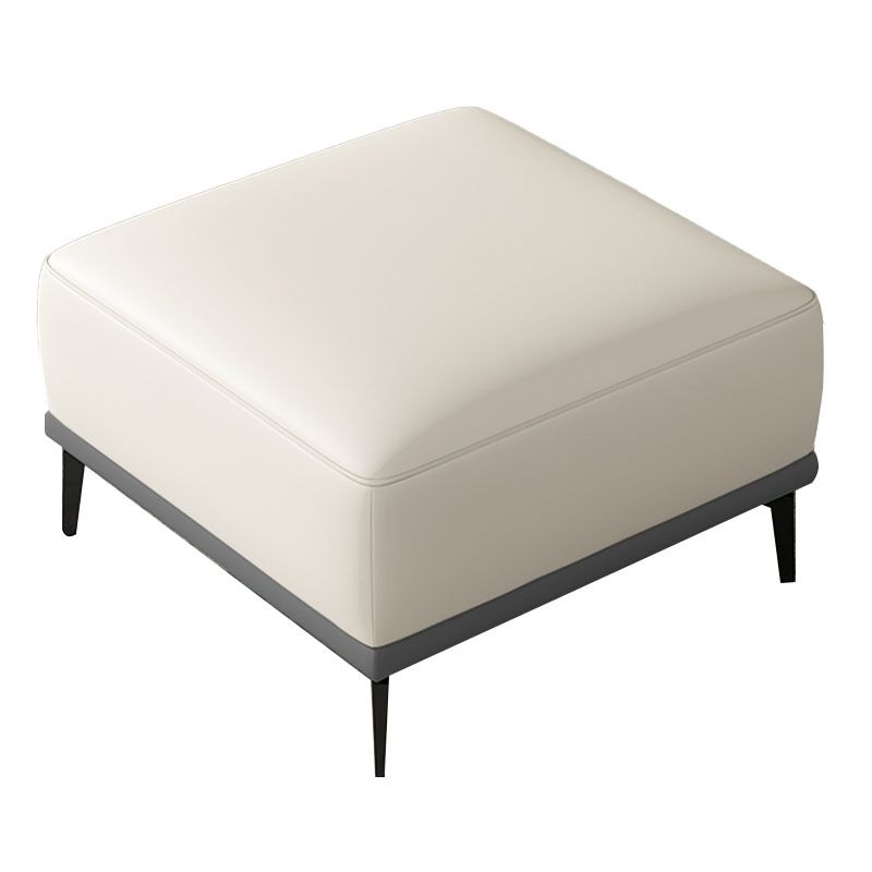 Contemporary Ottoman Faux Leather Stain Resistant Square Ottoman with 4 Legs