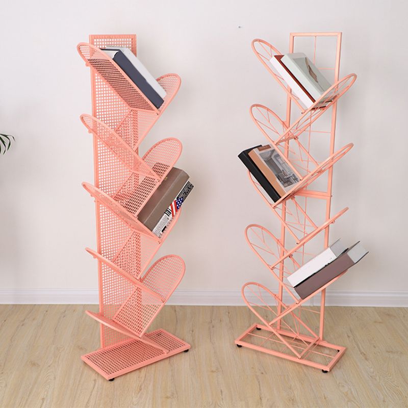 Scandinavian Metal Bookshelf Standard Closed Back Bookcase with Shelves