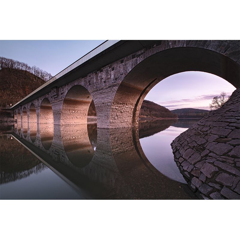 Brick Bridge Architecture Mural Wallpaper Stain Resistant Wall Decor for Home Decor