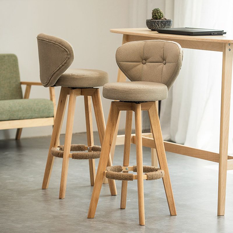 Piernas de madera de estilo de bar de escandinavia asiento redondo para bar de restaurantes