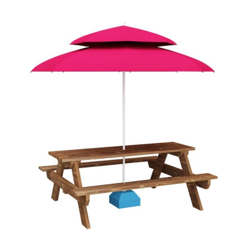 Pine Wood Outdoor Dining Table Set Modern 1/3/4 Pcs Rectangular Dining Set