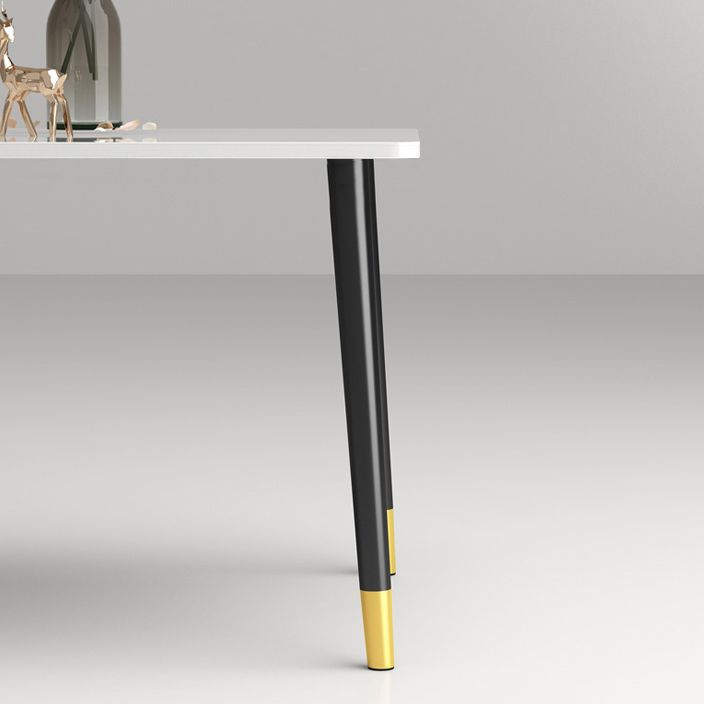 Glam Style Rectangle Dining Table Stone Top Dining Table for Kitchen Use