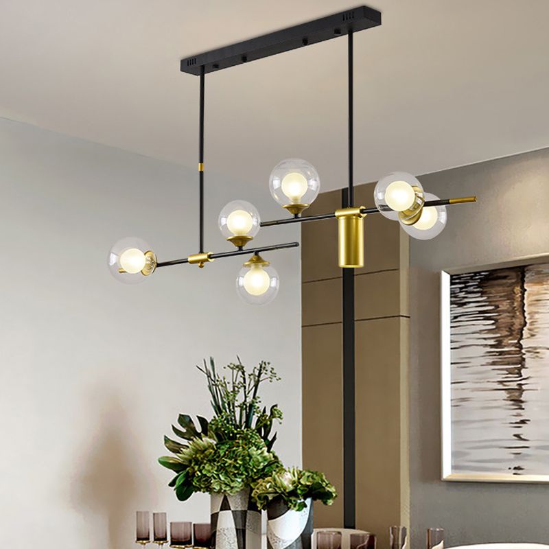 7-Light Modern Kitchen Island Lighting Metal Ceiling Light for Dining Room