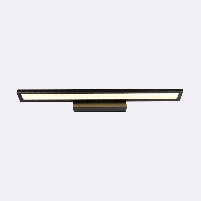 Modernist Elongated Vanity Lighting Ideas Metal LED Bathroom Wall Sconce in Black/Silver, 16"/23.5" L