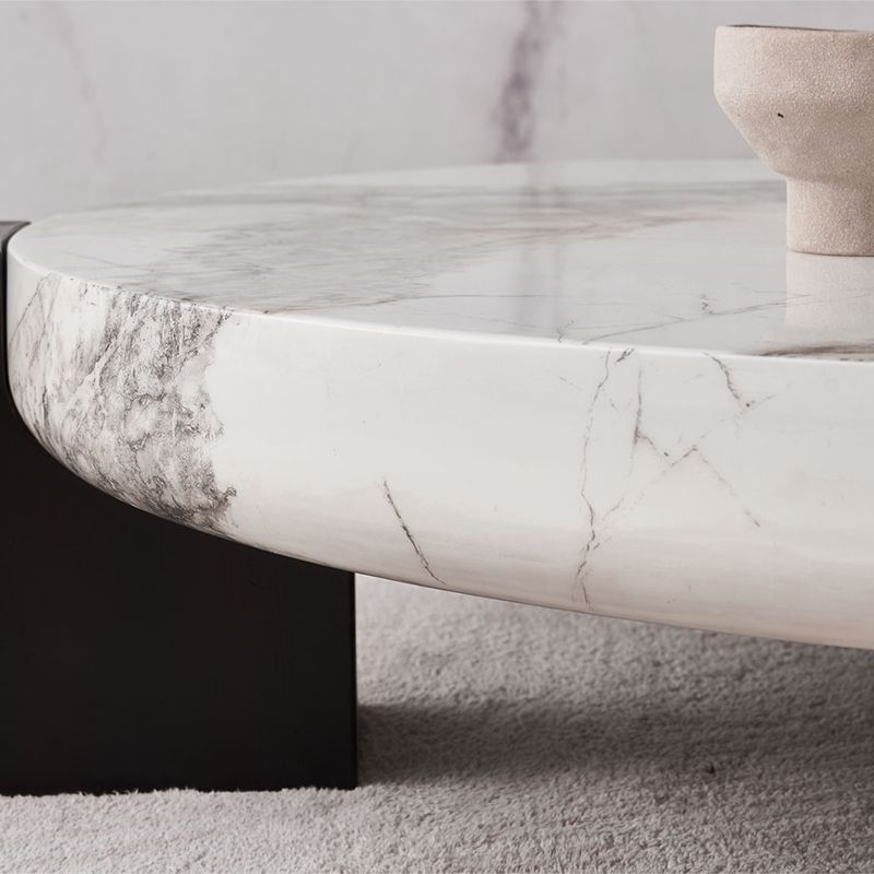 Marble Coffee Cocktail Table Contemporary 3 Legs Coffee or End Table