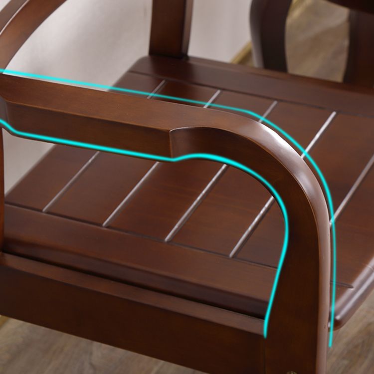 Fauteuil de salle à manger traditionnel en bois de 20 pouces de large, avec dossier en échelle, pour usage domestique