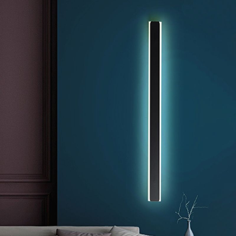 Streamlined LED Wall Lighting Idea Minimalism Metal Bedchamber Wall Sconce Light in Black/White