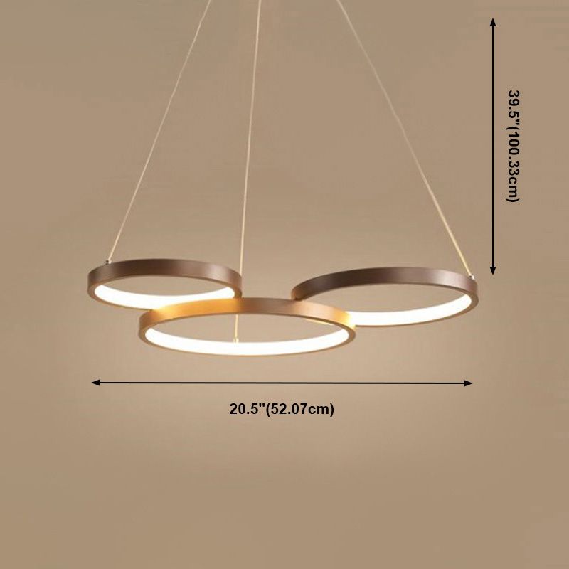 Metalen ringverhangverlichting Moderne stijl Multi -lichten kroonluchter lamp