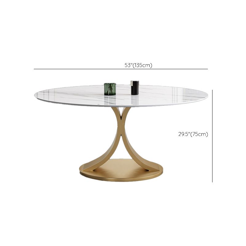 Contemporary Round Dining Table Stone Dinner Table for Home Kitchen