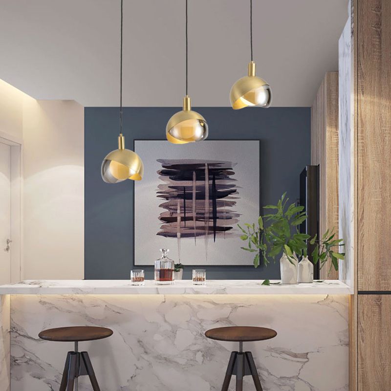 7,8 "breites Metall + Glas Mini hängen hängendes Licht zeitgenössischer Flur -Eingangsbeleuchtung Anhänger in Gold