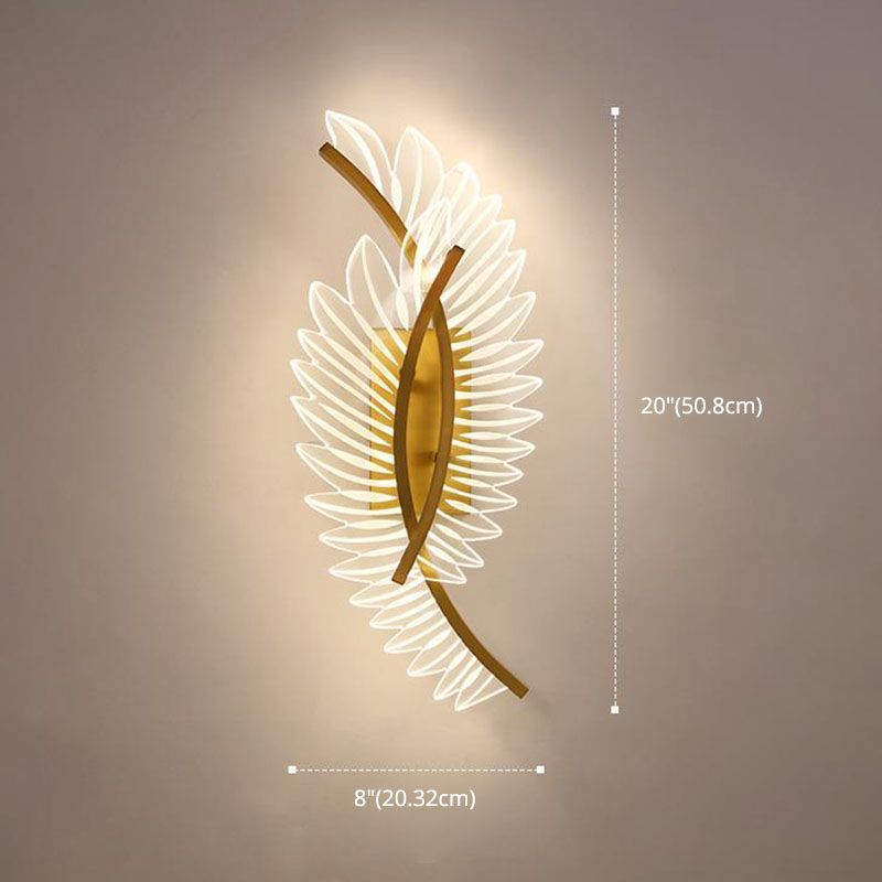 Contemporary Copper Acrylic Wall Mounted Lighting LED Wall Sconce for Bedroom