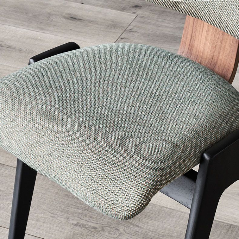Industrial Style Armless Dining Chair Wooden Base Open Back Dining Chair for Bedroom