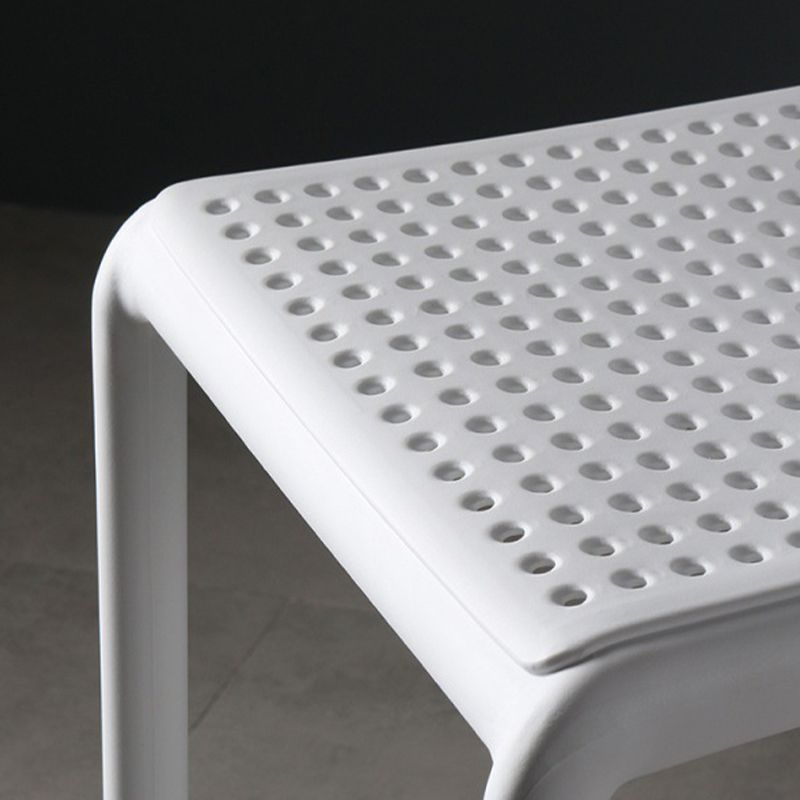 Scandinavian Plastic Barstool Plastic Counter Stool Rectangle Seat in Matte Finish